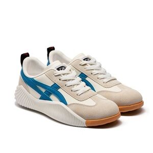Cream and Blue DeFlorance Sneakers